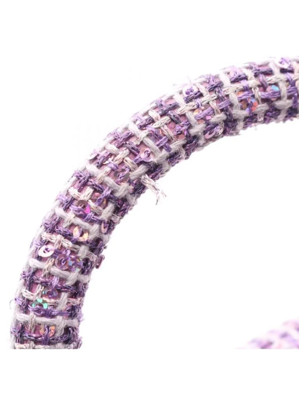Chanel Shoulder Bag Quilted Top Handle Purple Fabric